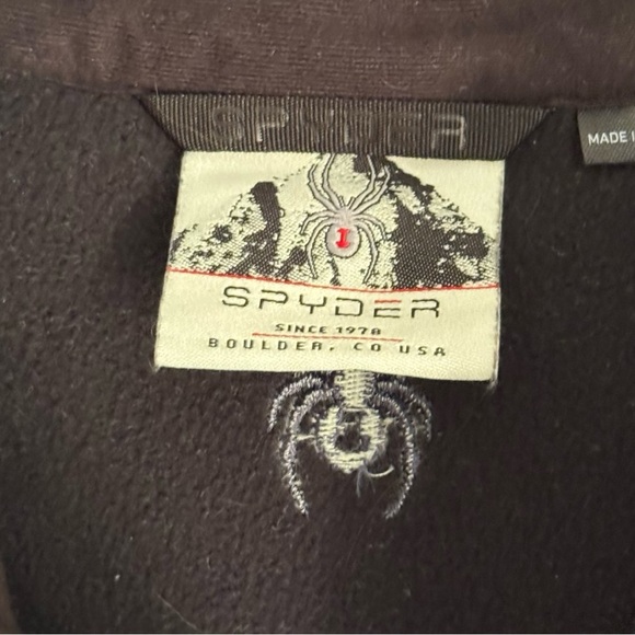 Spyder Encore Black Half Zip Fleece Pullover Athletic Sweater Jacket Small - Picture 2 of 6